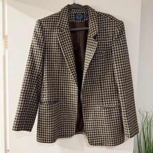 Vintage Brown Houndstooth Blazer